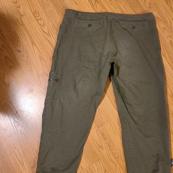 LEL LONG ELEGANT LEGS ZIP POCKET CROPPED CARGO PANTS ADJUSTABLE TIE HEM sz 16 - Picture 3 of 7